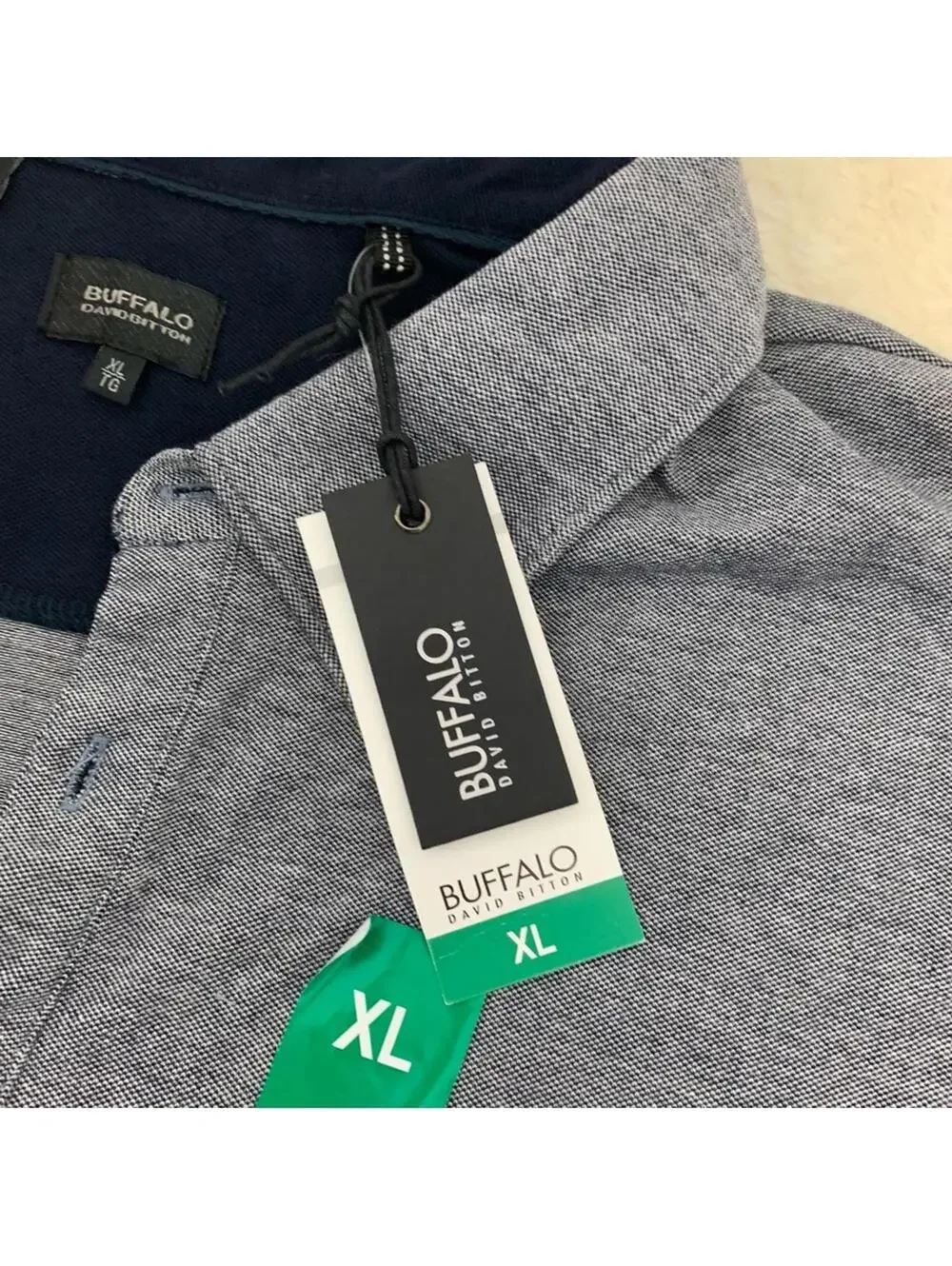 Buffalo David Bitton Men's Polo Shirt Gray Short Sleeve Cotton Blend XL NWT
